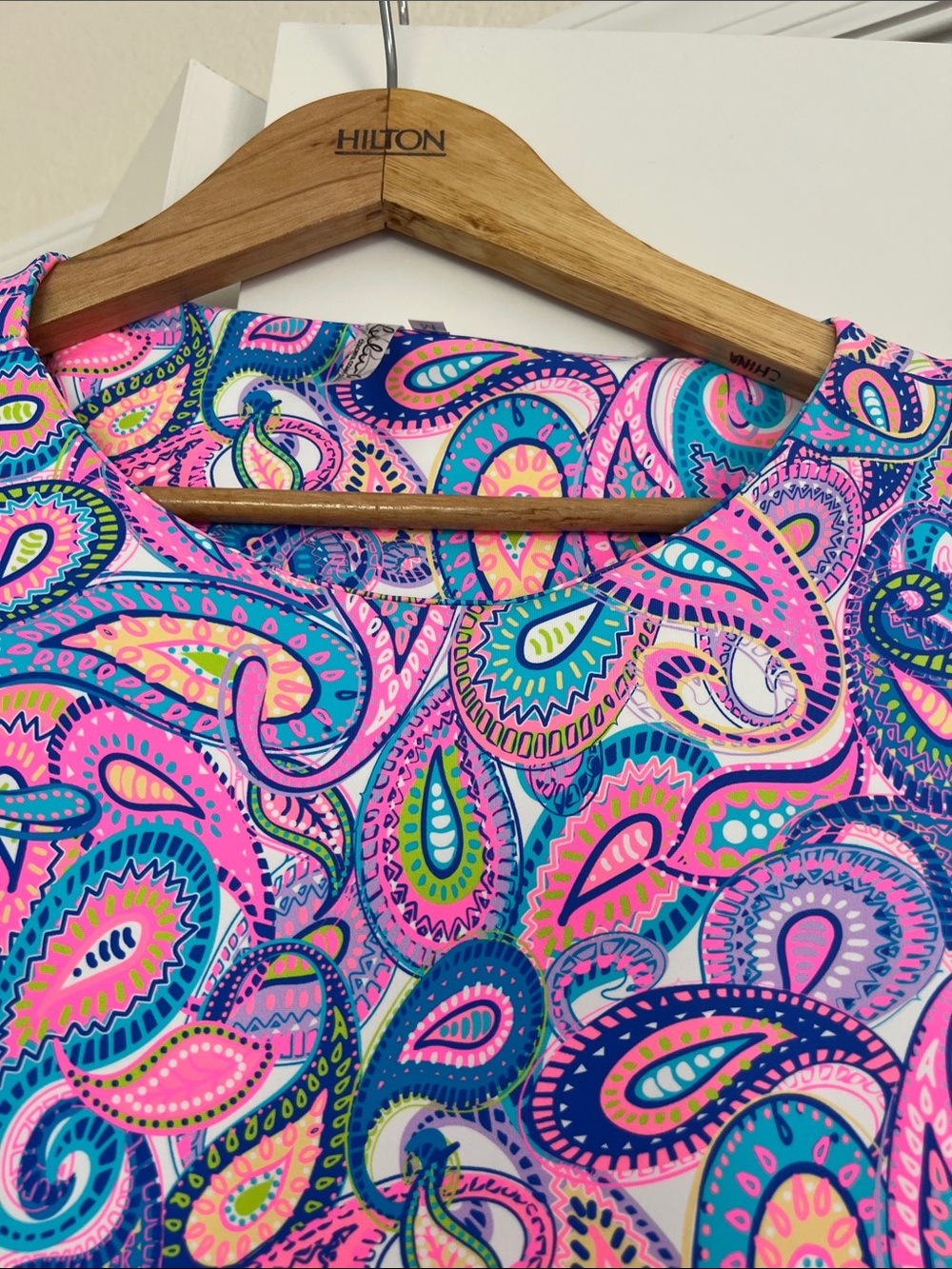 Lulu-B Pink, Blue & Teal Paisley Midi Shift Dress